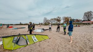 Participants on the beach