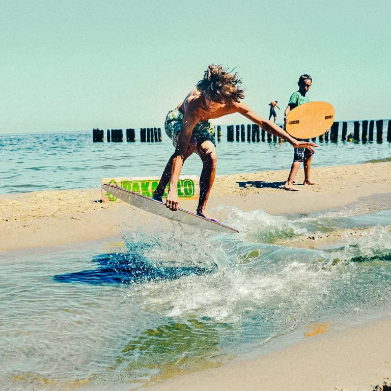 Kids on skimboards