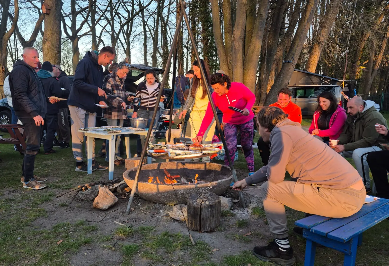 Bonfire for the clinics participants and competitors