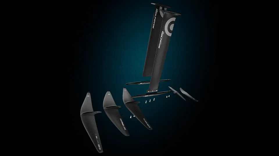 Exploded view of the Glide system - fuselage, front and back wing