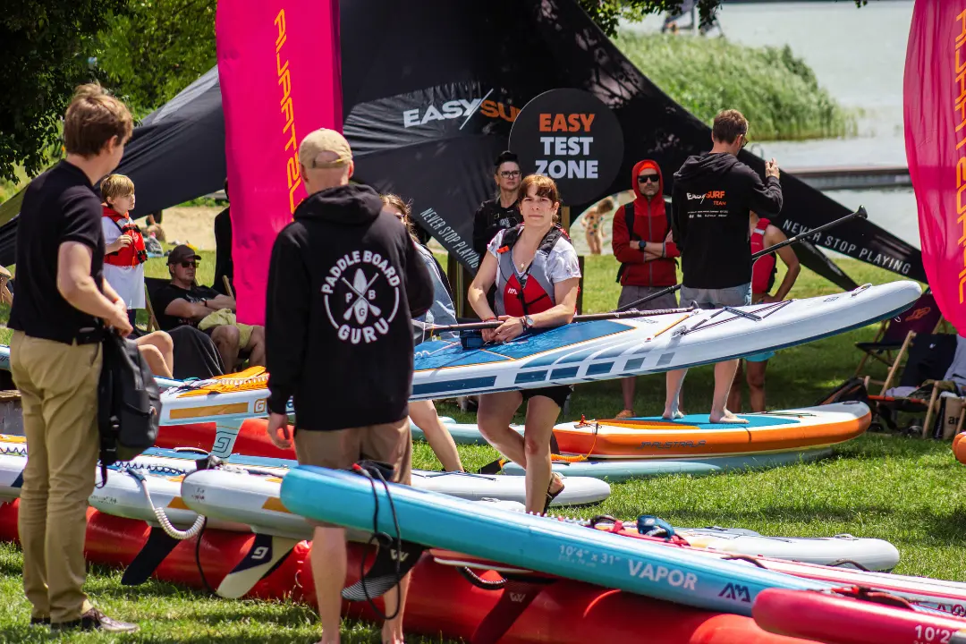 peopole during sup demo days organized by EASY-surfshop in Kiekrz